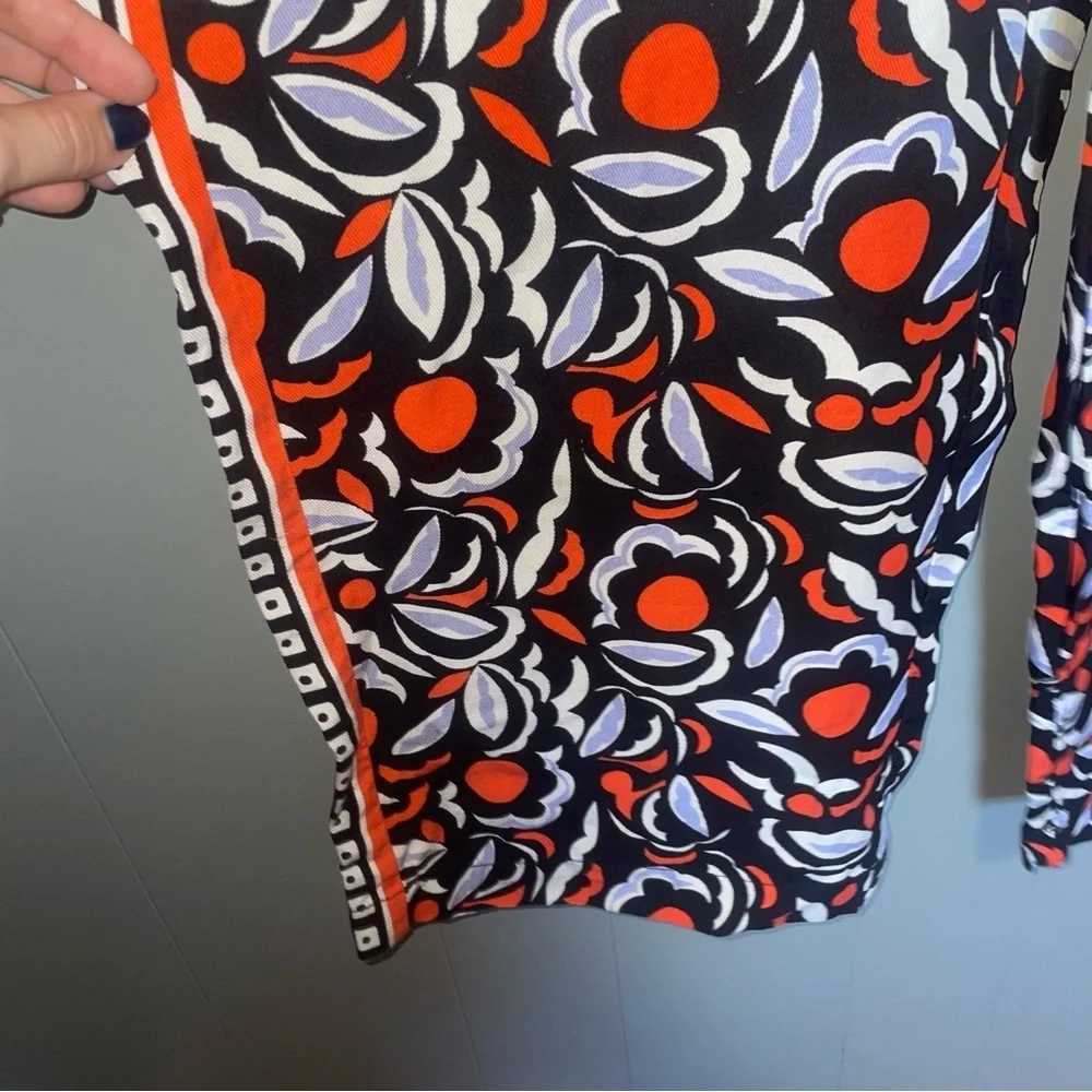 Anthropologie Black Red White Floral Wide-Leg Pants